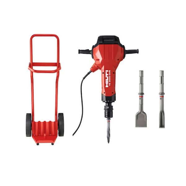Marteau-piqueur électrique TE-3000 AVR 15 A, 120 V, mandrin hexagonal 28, avec câble, de 32,3 po x 23,1 po x 8,6 po, incluant chariot, câble et burins