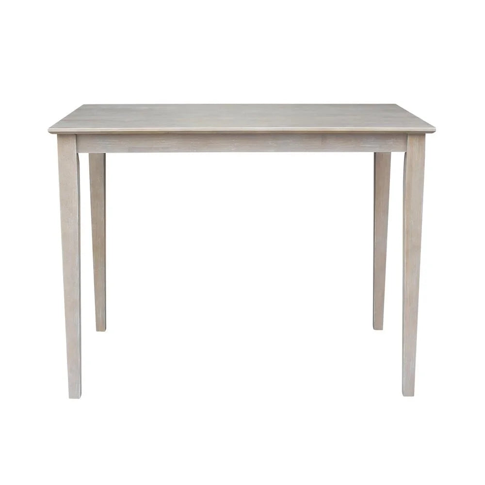 Solid Wood 30"x 48" Dining Table in Washed Gray Taupe