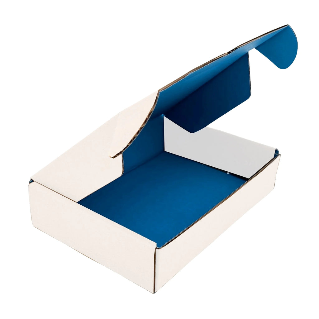 Boîtes d'expédition de luxe Ucanpack, cartons de déménagement en carton ondulé, épaisseur 3 mm, taille moyenne, blanc (intérieur bleu), 10 x 4 x 4 po - 50 pièces