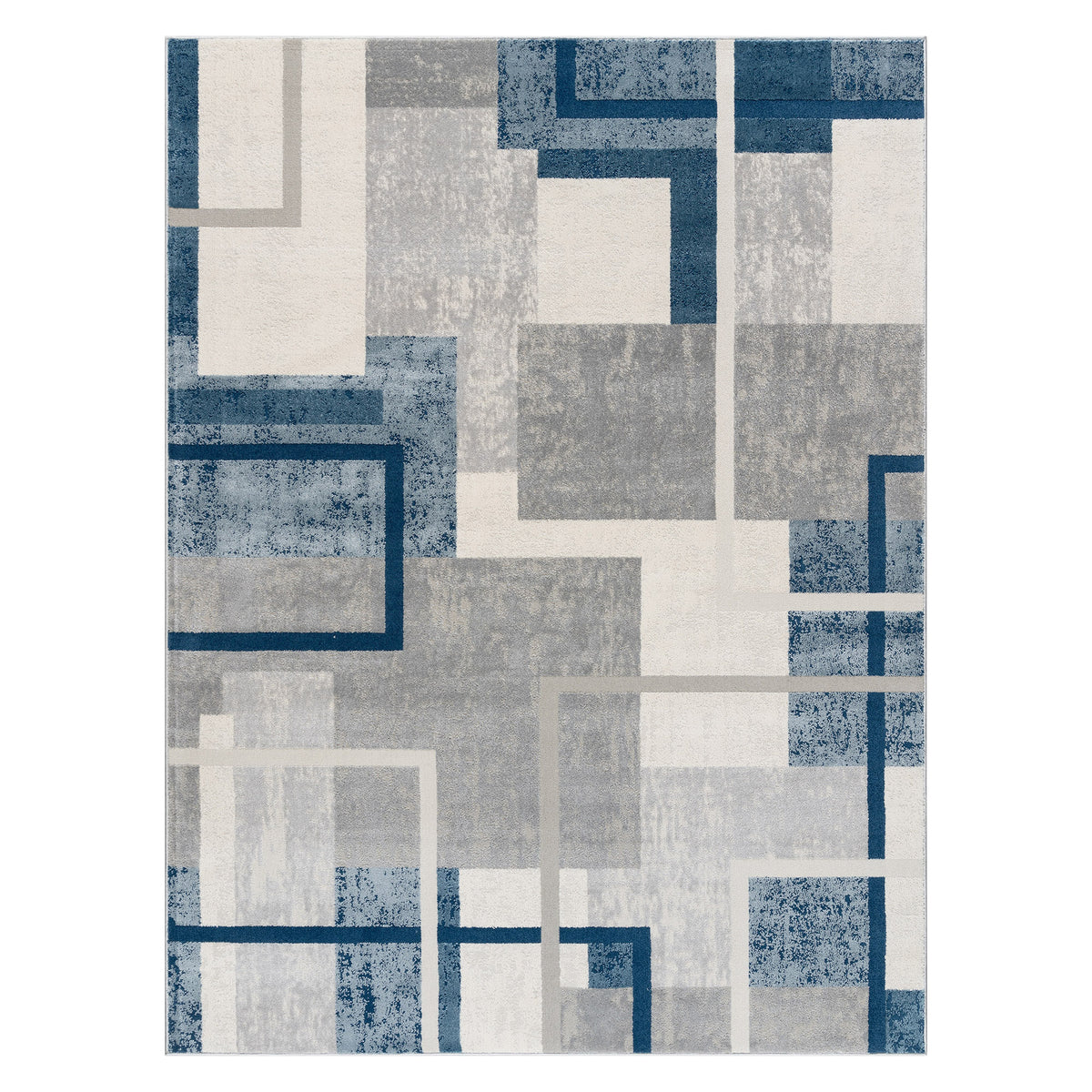 Tapis Eden, motif géométrique abstrait, 5'3" x 7'