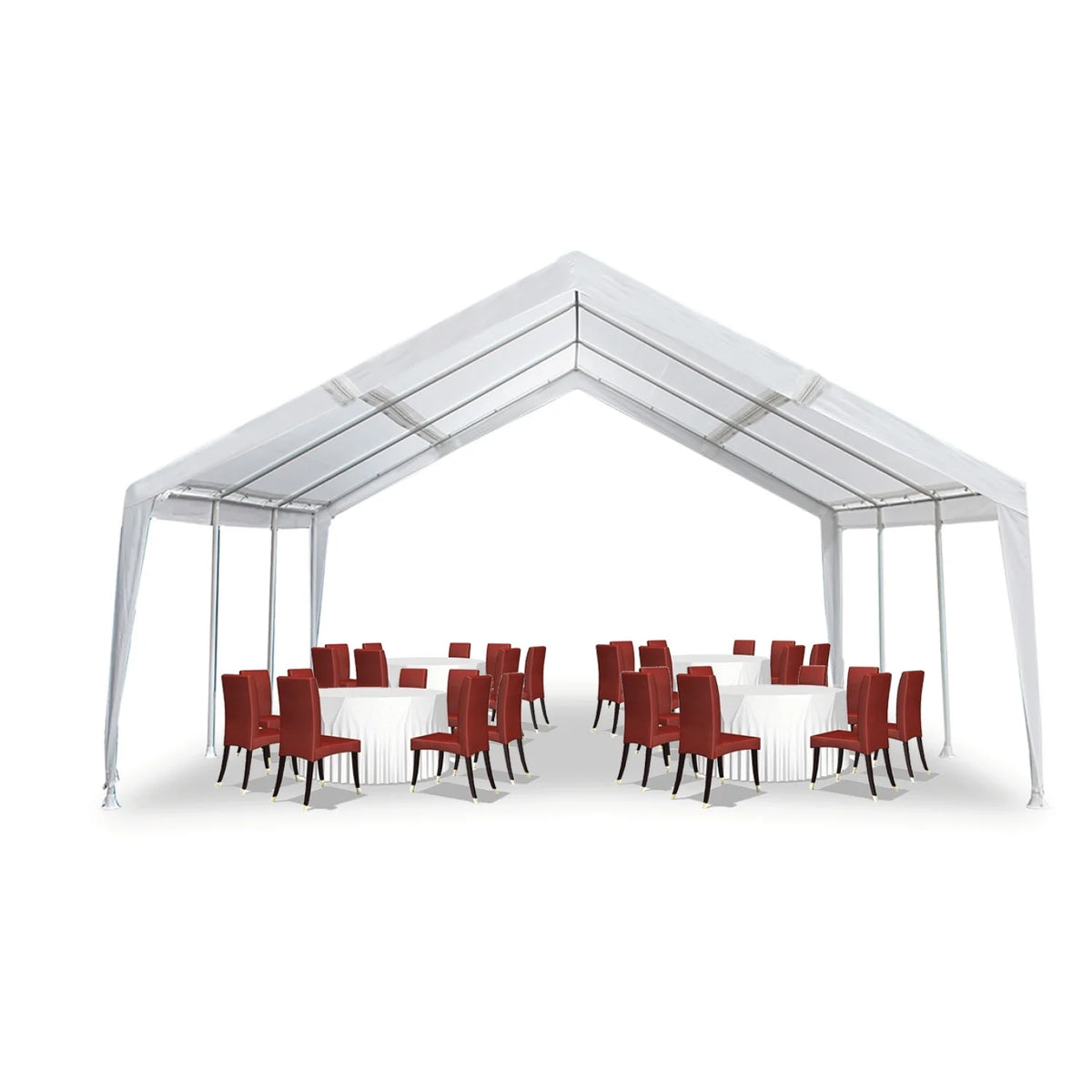 Abri extensible King Canopy 12 pi x 20 pi / 20 pi x 20 pi, structure en acier, 8 pieds, blanc