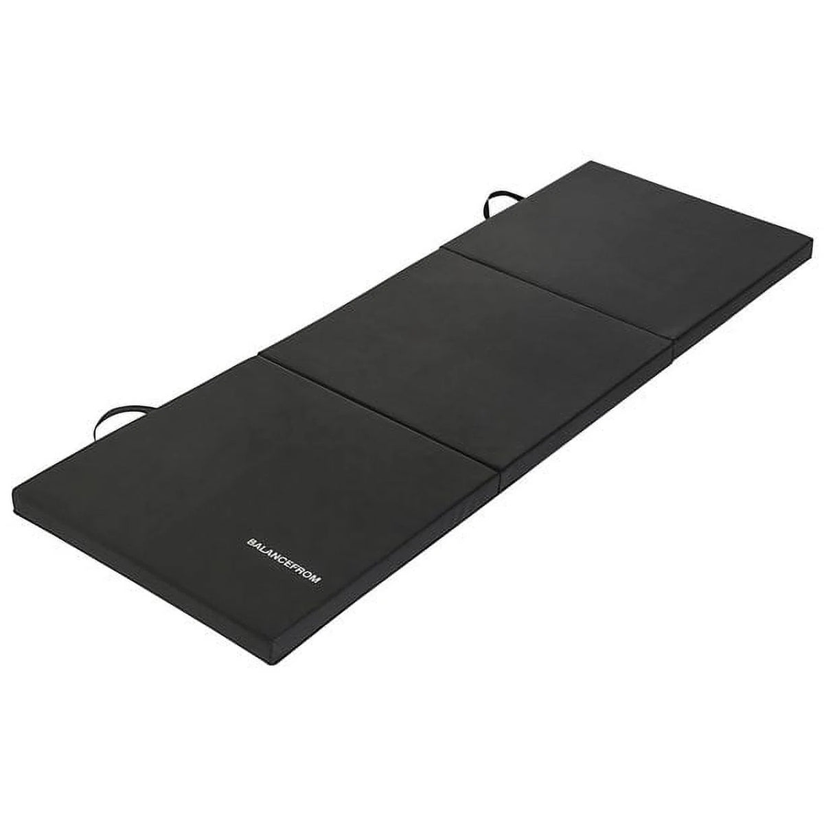 BalanceFrom 6 Ft. x 2Ft. x 1.5 In. Three-Fold High Density Foam Folding Exercise Mat with Carrying Handles for MMA, Gymnastics and Home Gym, Black