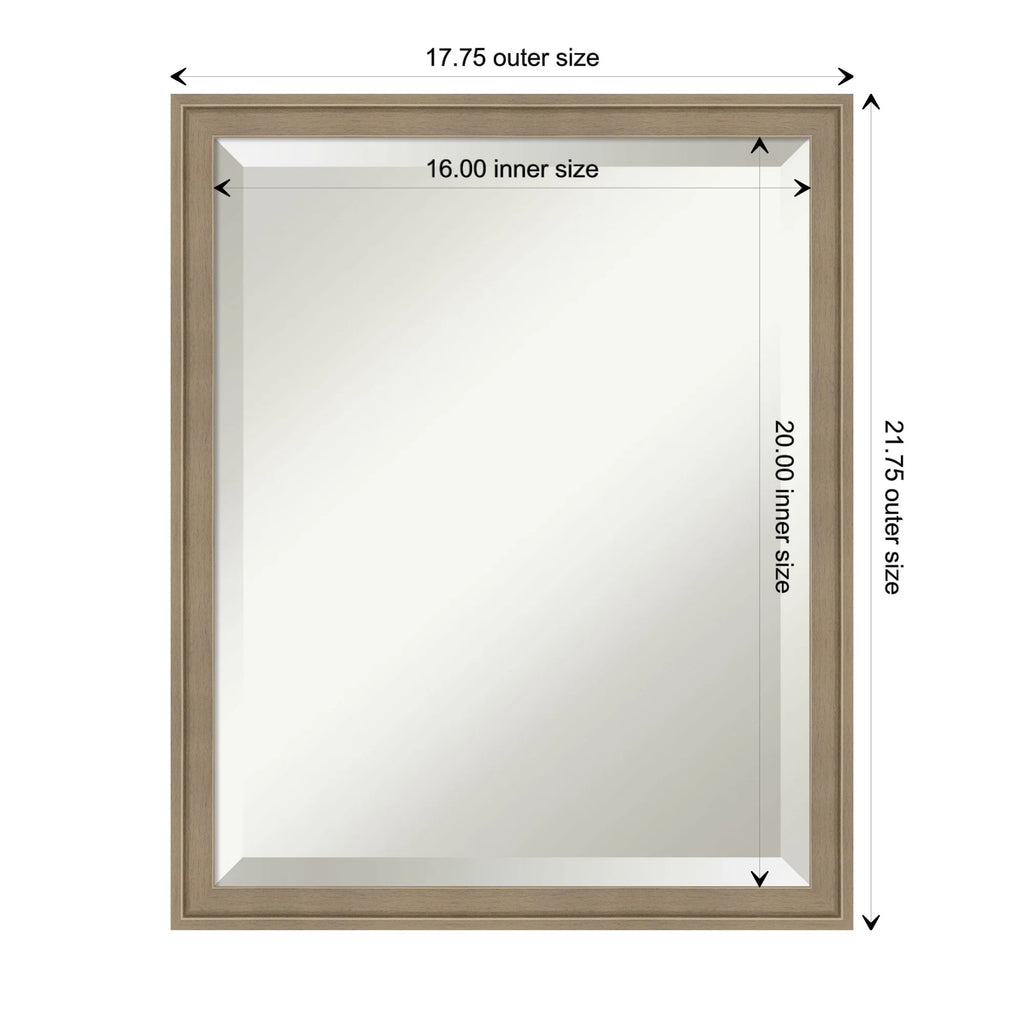 Amanti Art Florence Silver Beveled Wall Mirror 31.75 x 41.75 in.