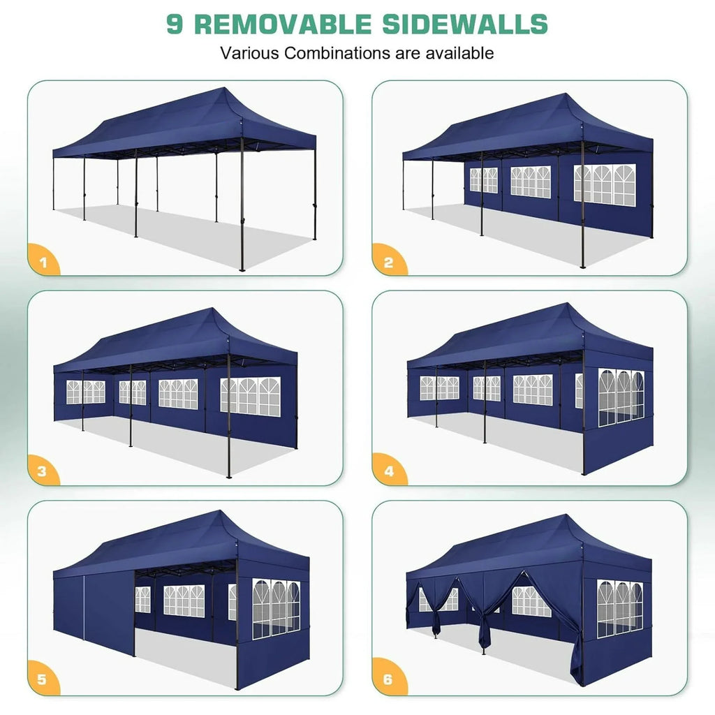 HOTEEL 10ft x 30ft Khaki Pop Up Outdoor Canopy, Waterproof