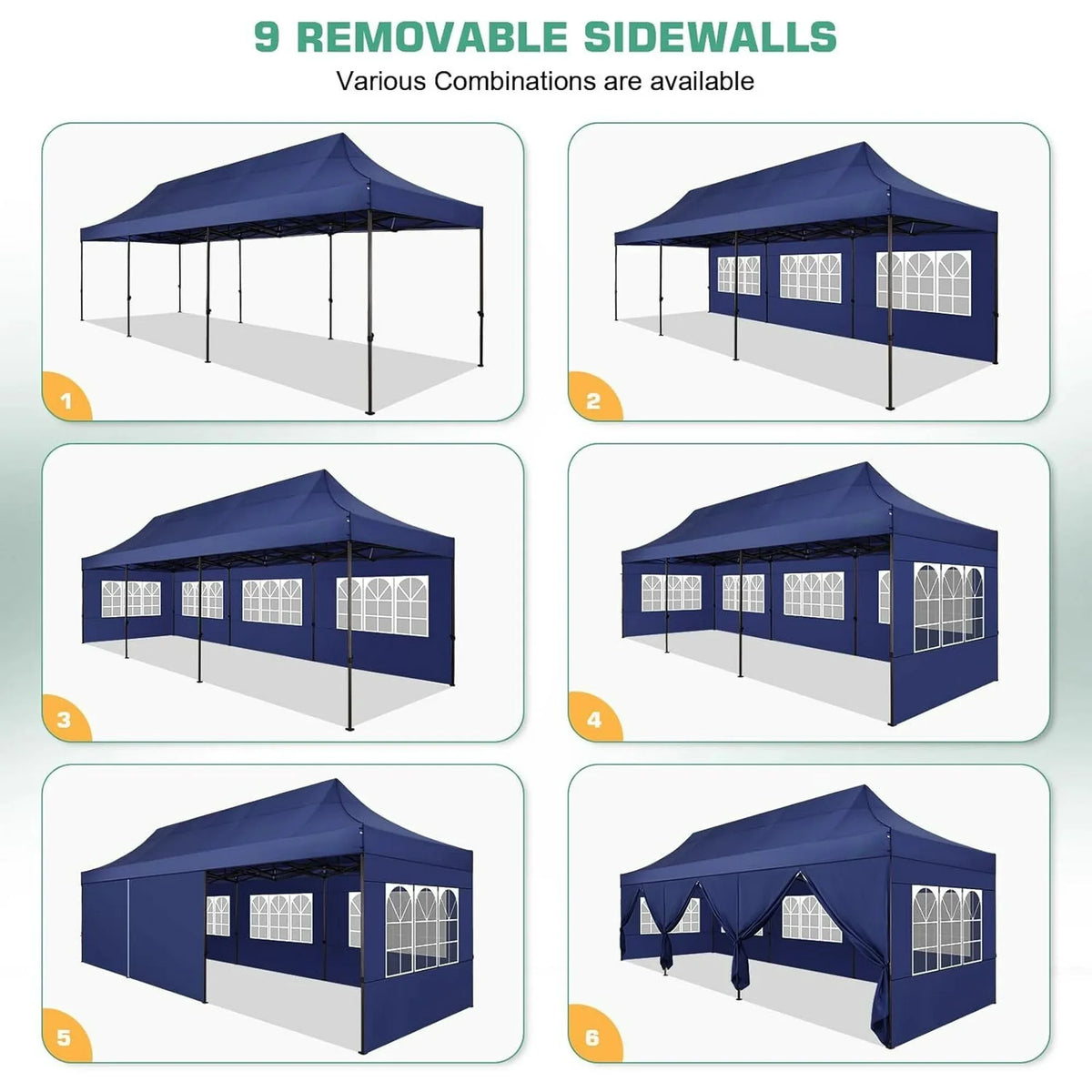 HOTEEL 10ft x 30ft Khaki Pop Up Outdoor Canopy, Waterproof