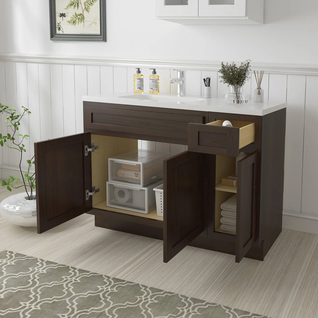 Meuble-lavabo de salle de bain 45 po l x 21 po P x 32,5 po H sans comptoir, brun