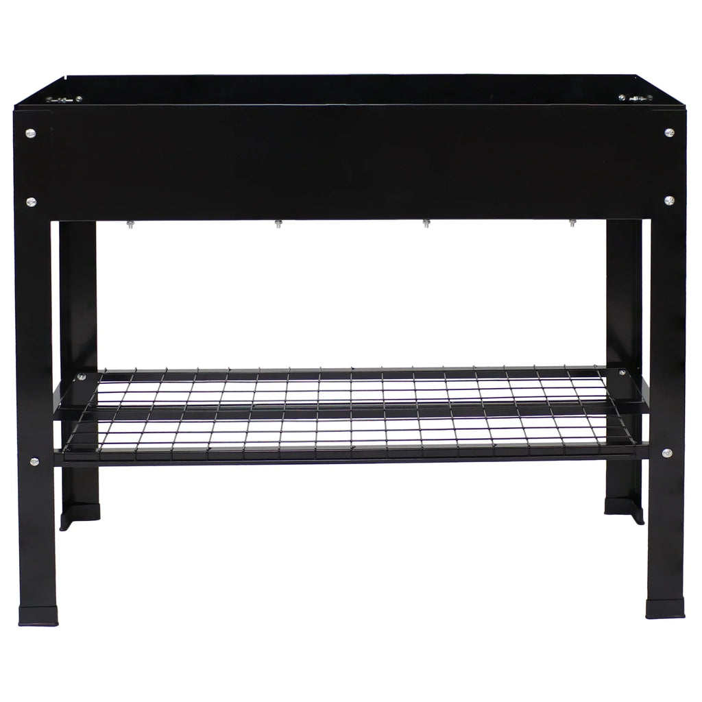 Jardinière surélevée en acier galvanisé noir Sunnydaze, 90,8 cm x 40,6 cm x 80,6 cm, ensemble de 2