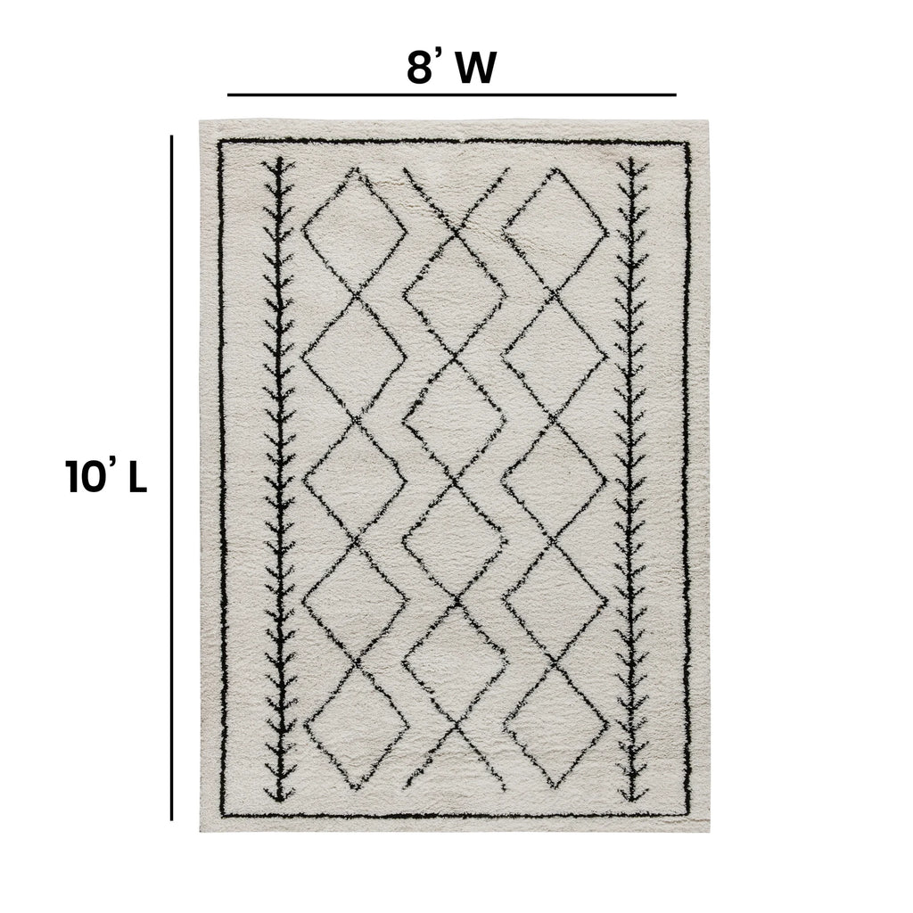 Flash Furniture Rectangular Bohemian Ivory Area Rug, 5' x 7'