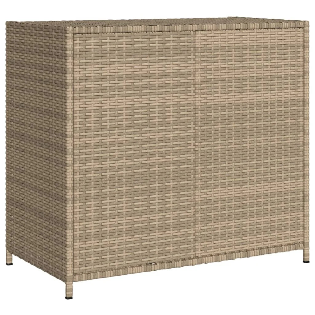 VidaXL Contemporary Poly Rattan Storage Cabinet, 32.7" x 17.7" x 29.9", Gray