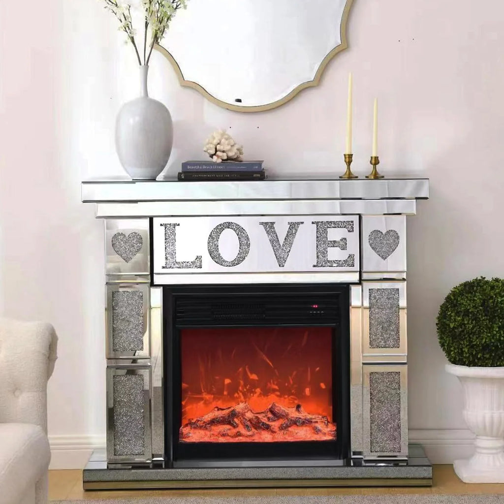 IKIFLY 47.24L x 41.33 H Mirrored Electric Fireplace