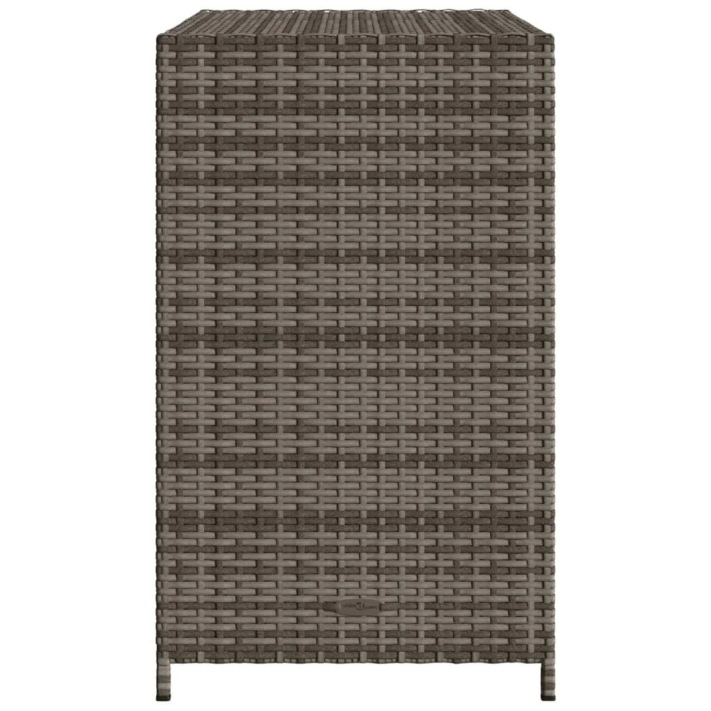 VidaXL Contemporary Poly Rattan Storage Cabinet, 32.7" x 17.7" x 29.9", Gray