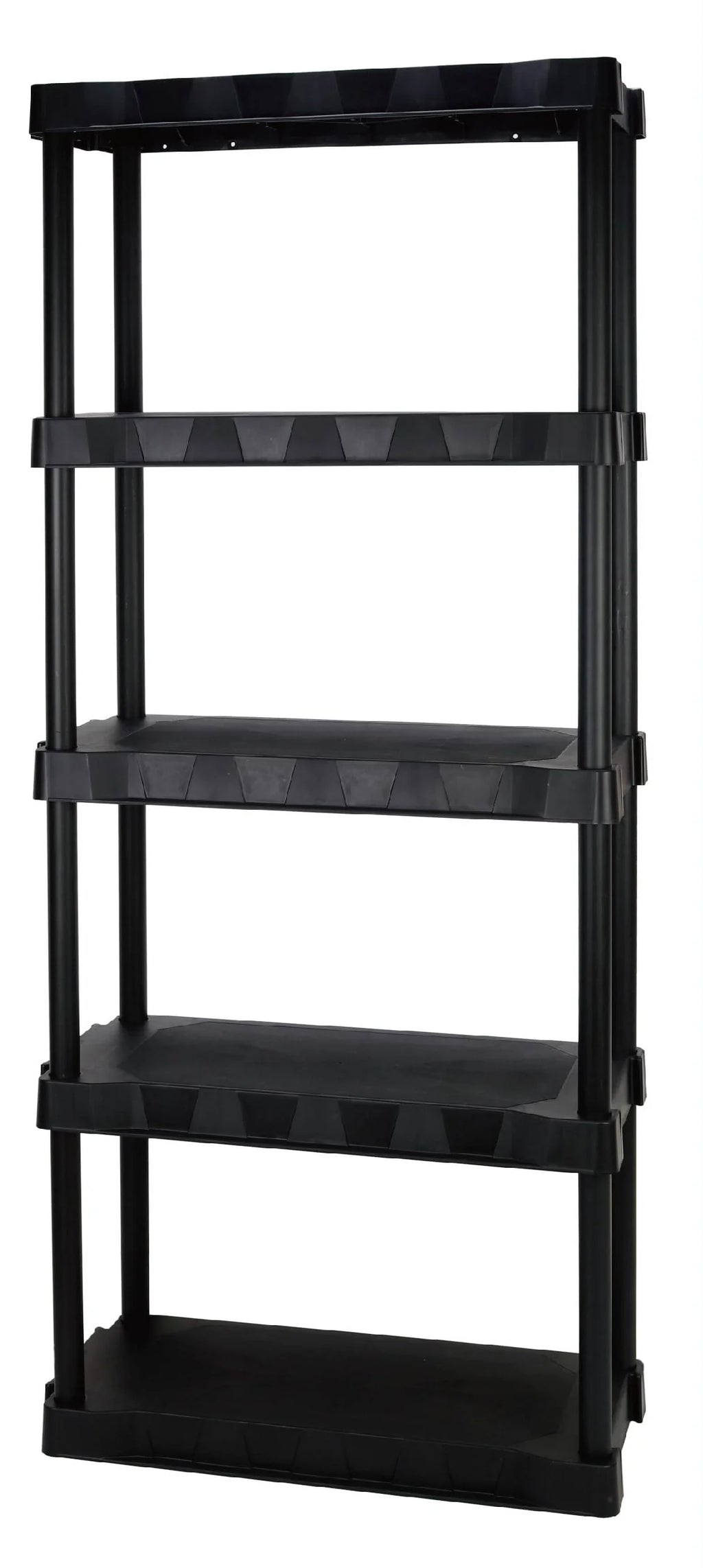 Hyper Tough Plastic 5-Tier Storage Shelf Unit 68.8"H x 30"W x 13.88"D, 350lb Total Capacity, Black