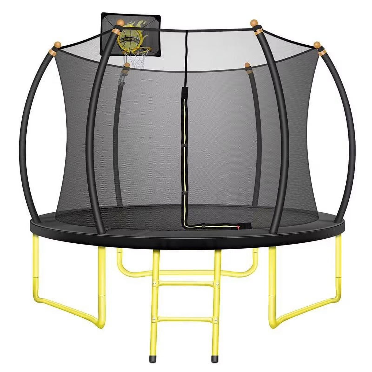 Trampoline citrouille JAMPOOCA avec filet de sécurité pour enfants et adultes, noir/jaune, 162 cm x 45 cm x 22 cm