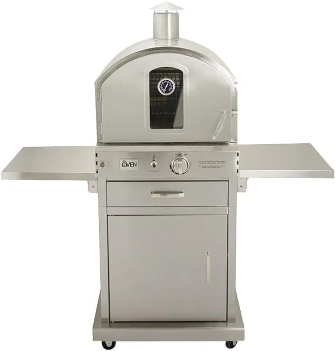 Summerset 'The Oven' Outdoor Freestanding Large Capacity Gas Ovens with Pizza Stones, Smoker Box and Mobile Cart, 304 Stainless Steel Construction, Natural Gas