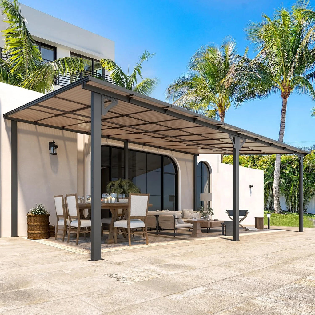 Aecojoy 20'x12′ Wall Mounteds Gazebos Pergola