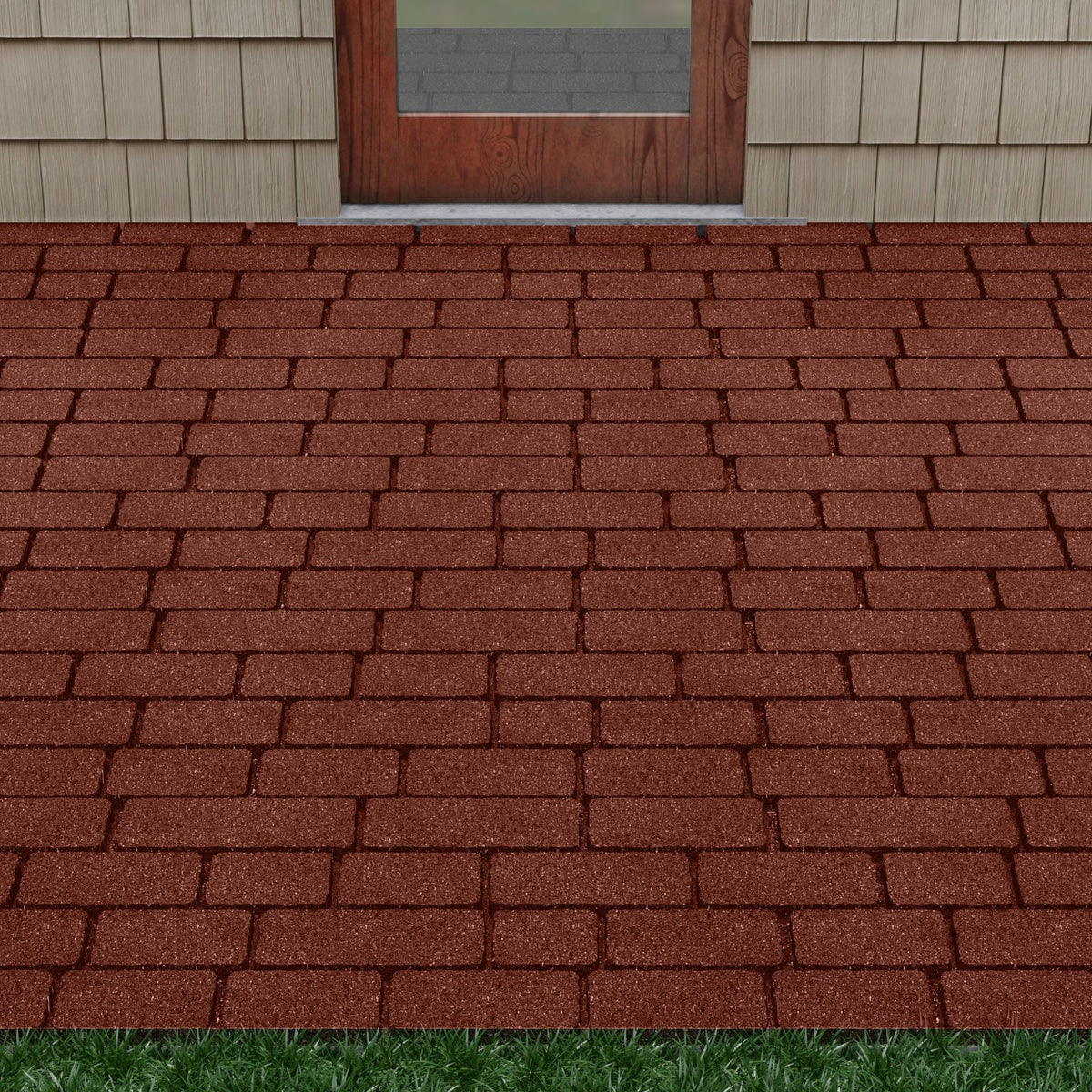 GroundSmart 24" x 12" x 5/8" Black Interlocking Dual-Sided Rubber Paver, 9 Pack