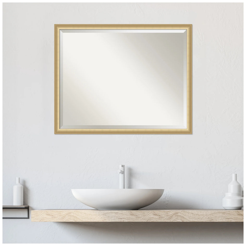 Amanti Art Florence Silver Beveled Wall Mirror 31.75 x 41.75 in.
