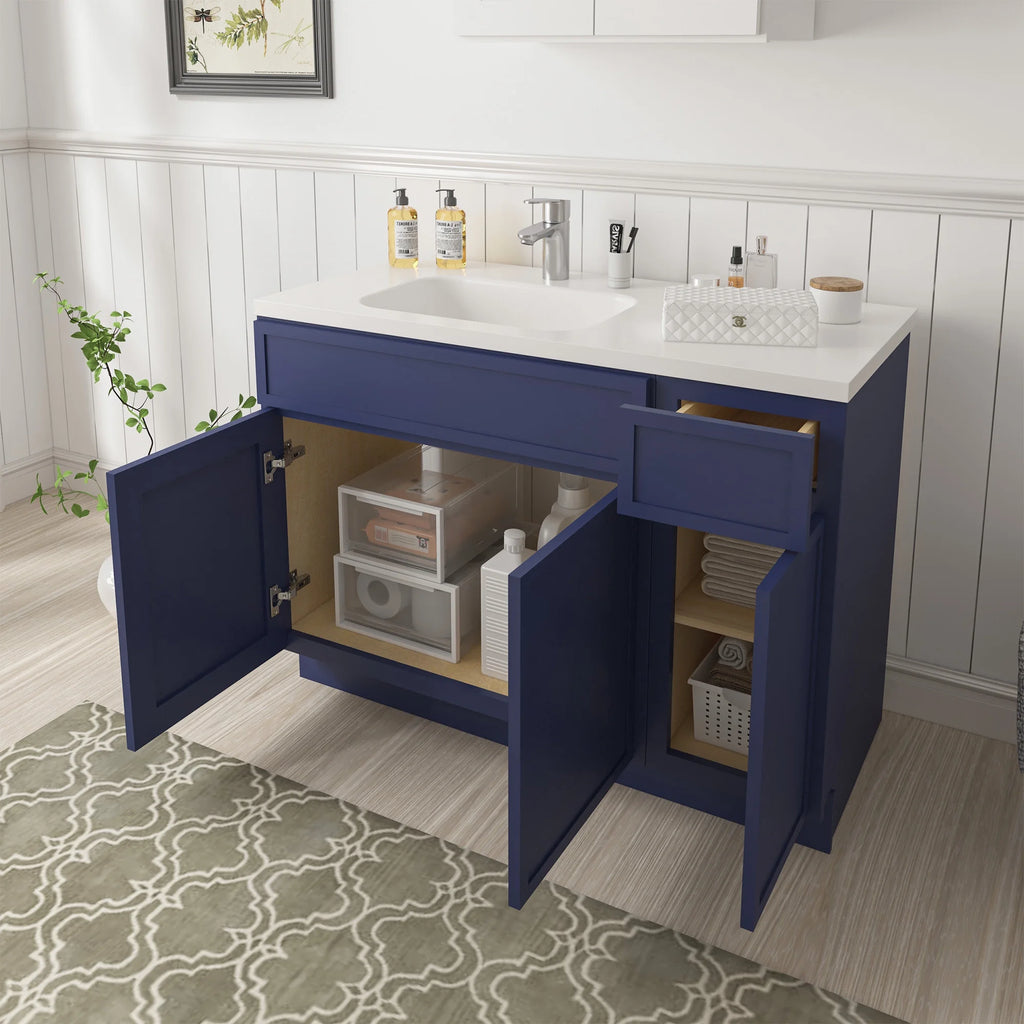 Meuble-lavabo de salle de bain 45 po l x 21 po P x 32,5 po H sans comptoir, brun
