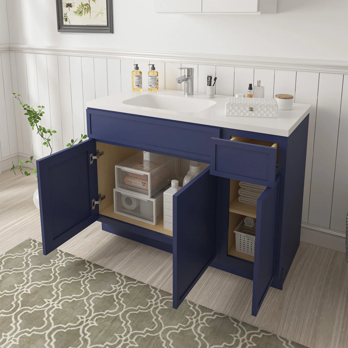 Meuble-lavabo de salle de bain 45 po l x 21 po P x 32,5 po H sans comptoir, brun