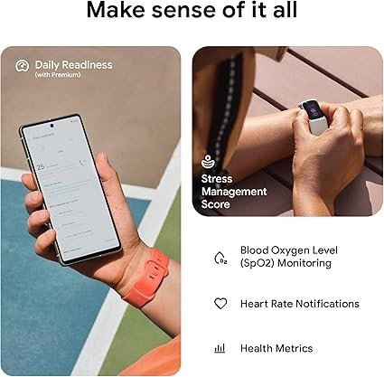 Fitbit Charge 6 Fitness Tracker with Google apps, Heart Rate on Exercise Equipment, 6-Months Premium Membership Included, GPS, Health Tools and More, Obsidian/Black, One Size (S & L Bands Included)