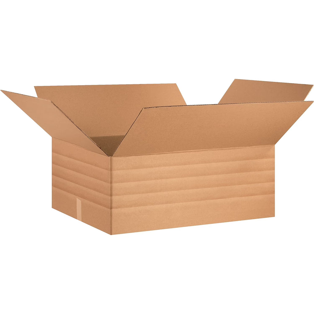 Boîtes en carton ondulé à hauteur variable Box Partners 30 po x 24 po x 12 po kraft 15/paquet MD302412
