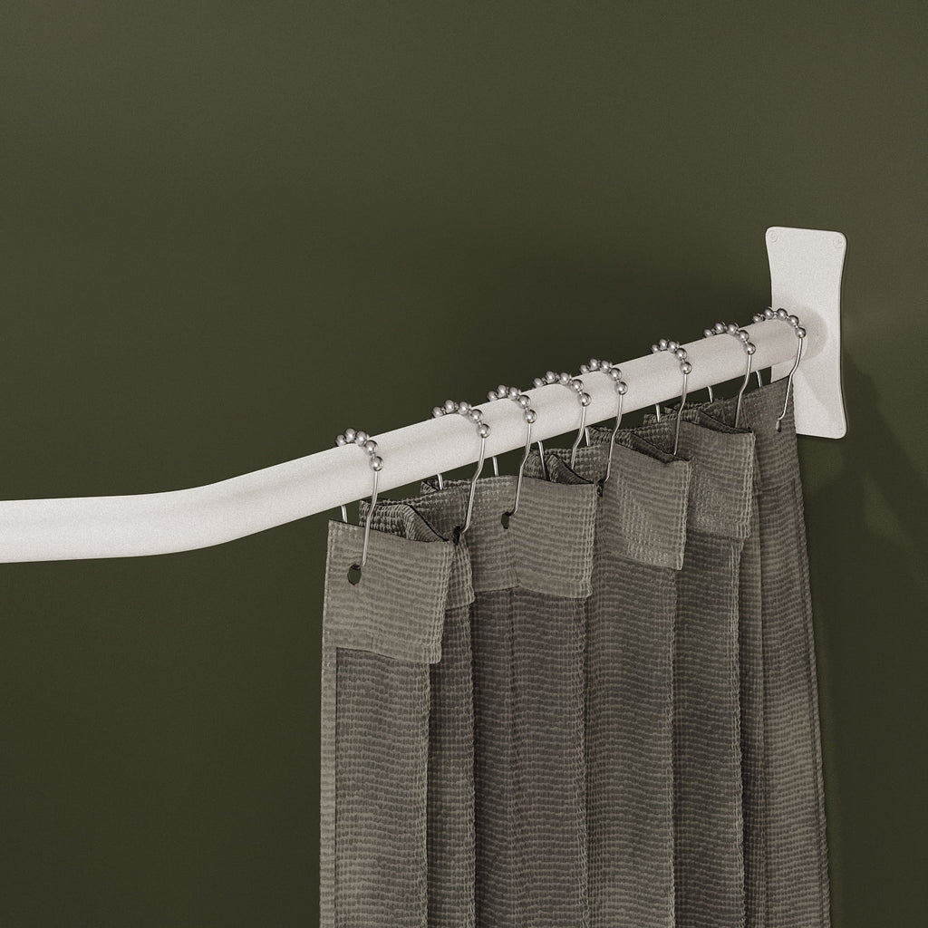 Naiture Stainless Steel 18-1/2" X 26" X 18-1/2" Neo-Angle Shower Curtain Rod with Ceiling Support, Brushed Nickel Finish