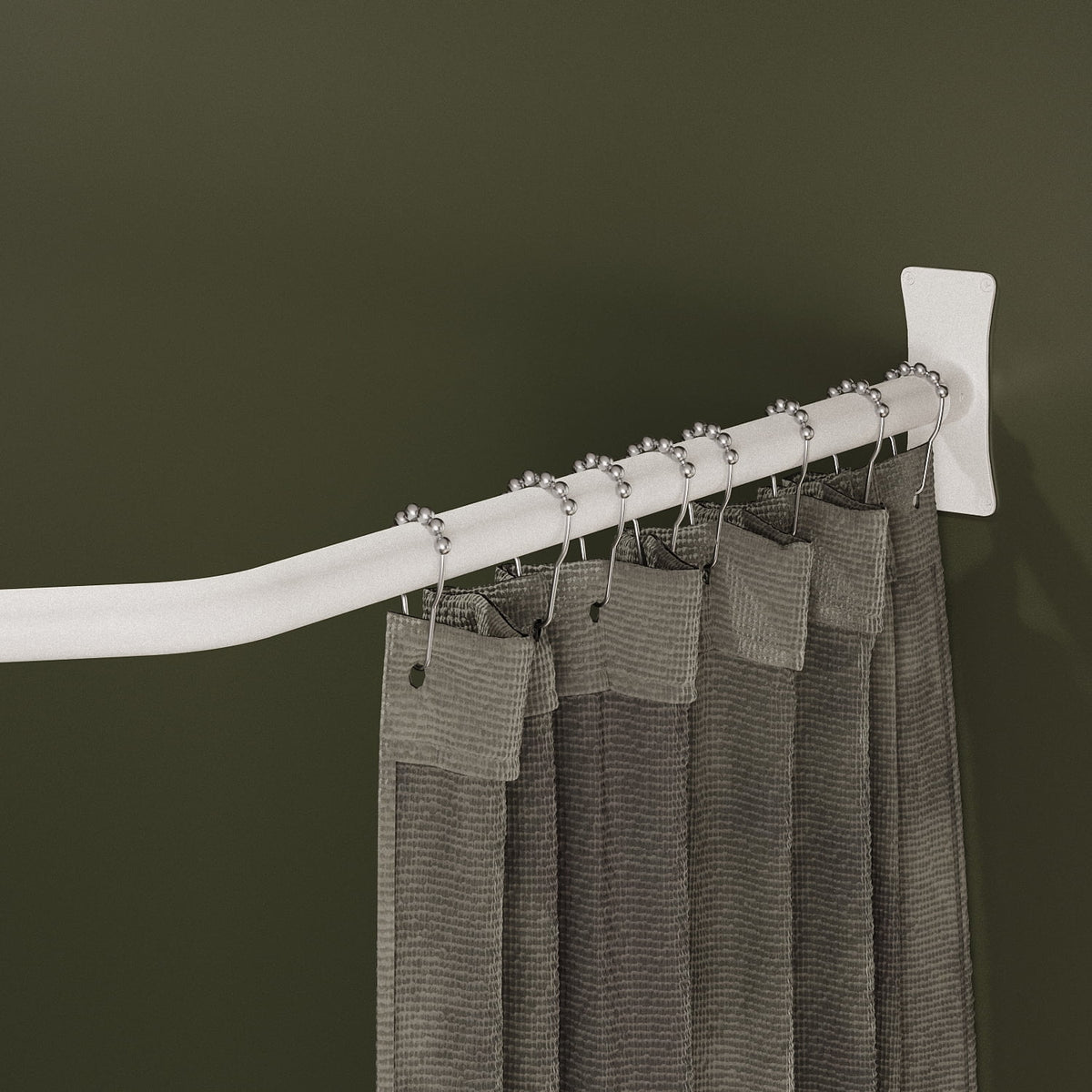 Naiture Stainless Steel 18-1/2" X 26" X 18-1/2" Neo-Angle Shower Curtain Rod with Ceiling Support, Brushed Nickel Finish