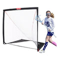 NET PLAYZ 6 x 6 x 6 Feet Lacrosse Goal Fast Install, Fiberglass Frme, Lightweight, Foldable, Portable, Carry Bag Included, Black