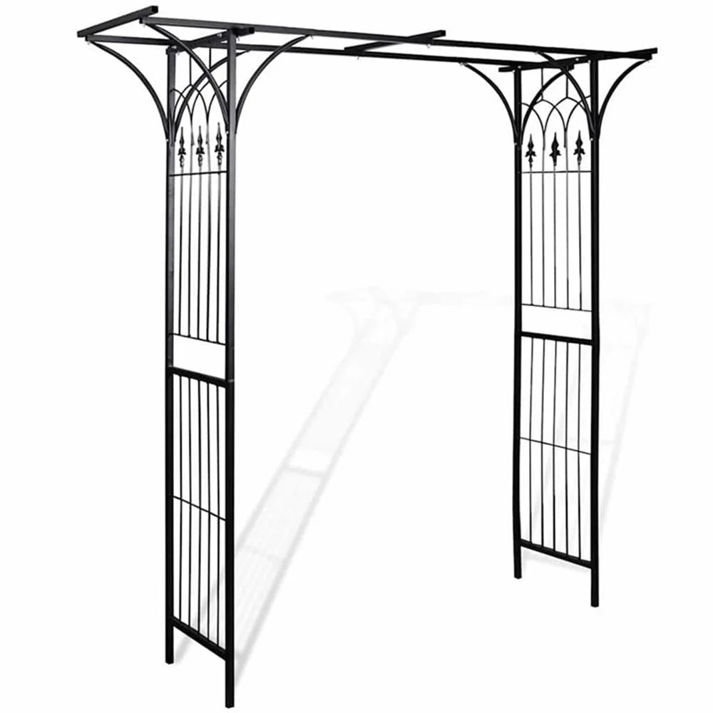 Pemberly Row 78.7 X 20.5 X 80.3" Durable Iron Garden Arch in Black