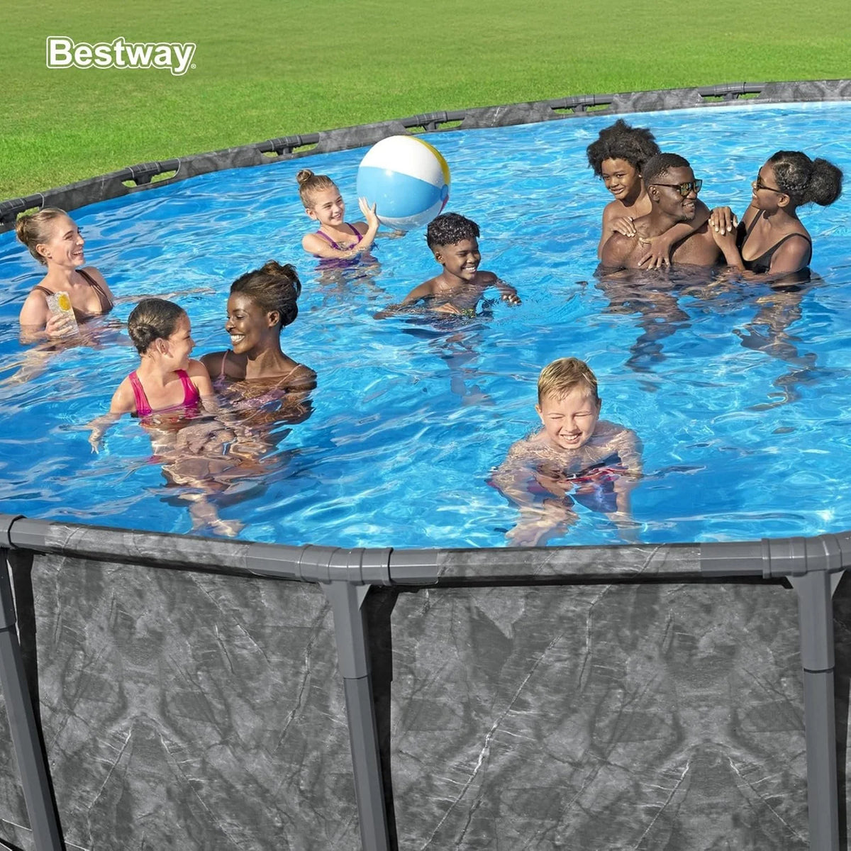 Bestway APX 365 18'x52″ Round Above Ground Swimming Pool Set with Pump & Ladders