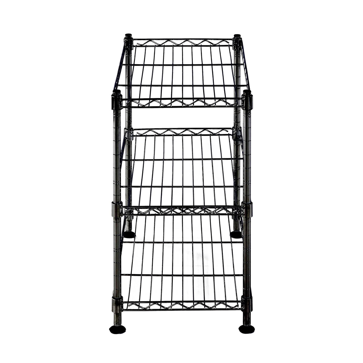 Juggernaut Storage Steel 3-Tier Storage Shelf Unit 18"H x 18"W x 10"D, 210lb Total Capacity, Black