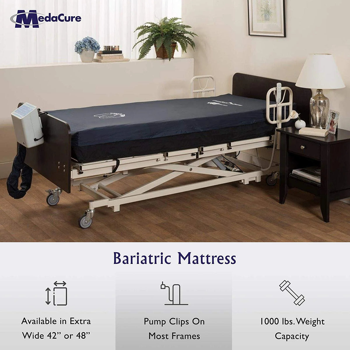 Medacure Alternating Pressure Air Mattress with Pump Included - Twin Size 80" x 36" x 8"
