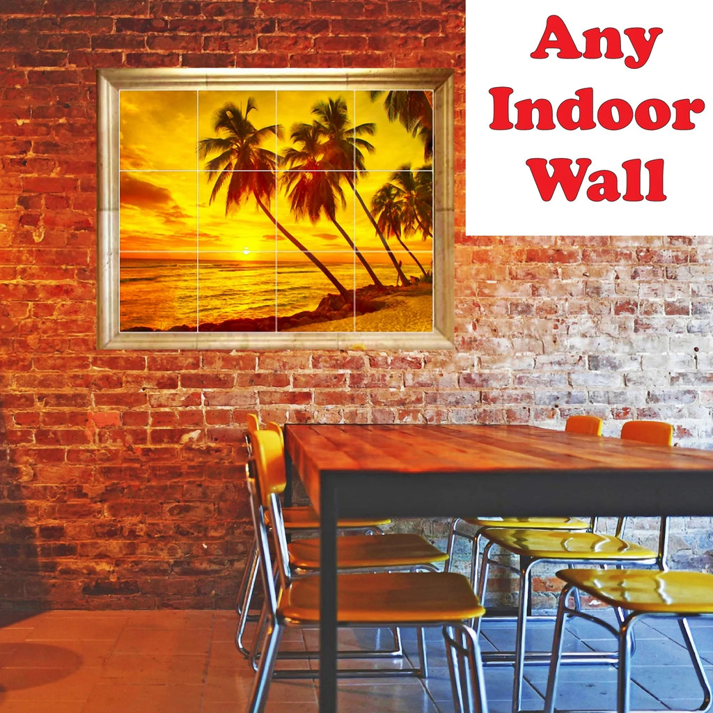 Ceramic Tile Mural-Edwin Weeks Waterfront Painting 156. 25.5" w x 17" h using (24) 4.25 x 4.25 ceramic tiles
