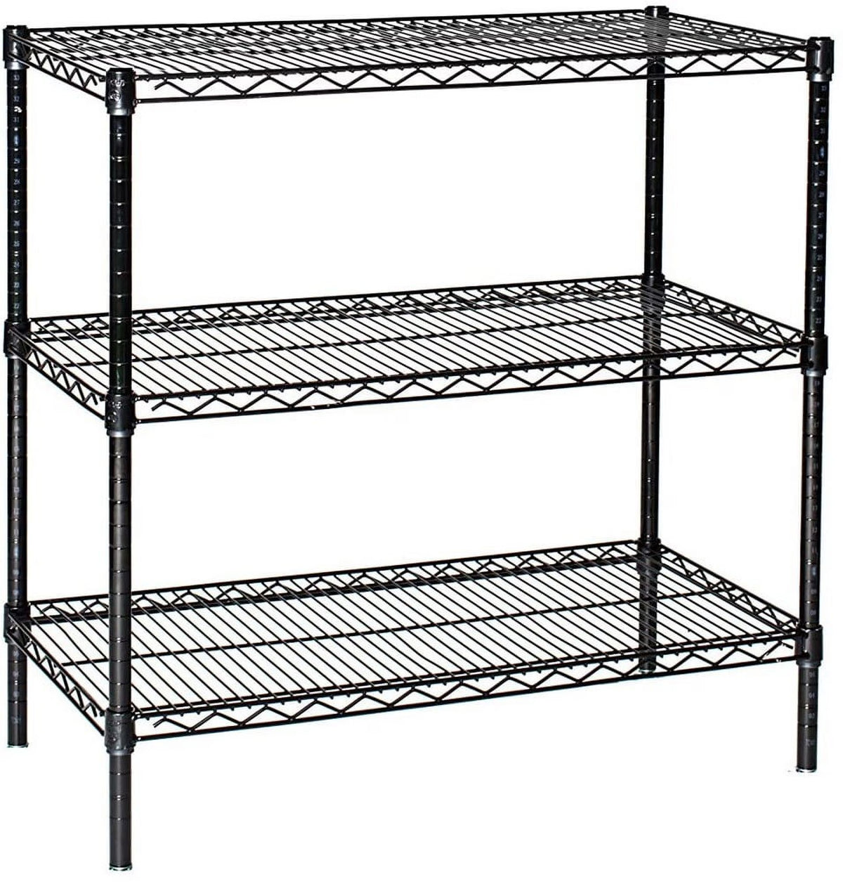 36" Deep x 72" Wide x 63" High 3 Tier Black Starter Shelving Unit