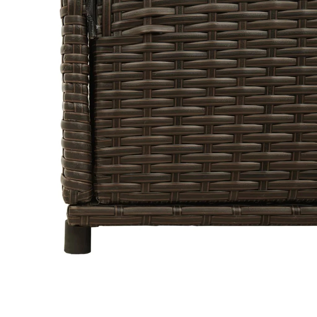 vidaXL Patio Storage Cabinet, PE Rattan Beige, 21.70 x 21.70 x 43.70 in