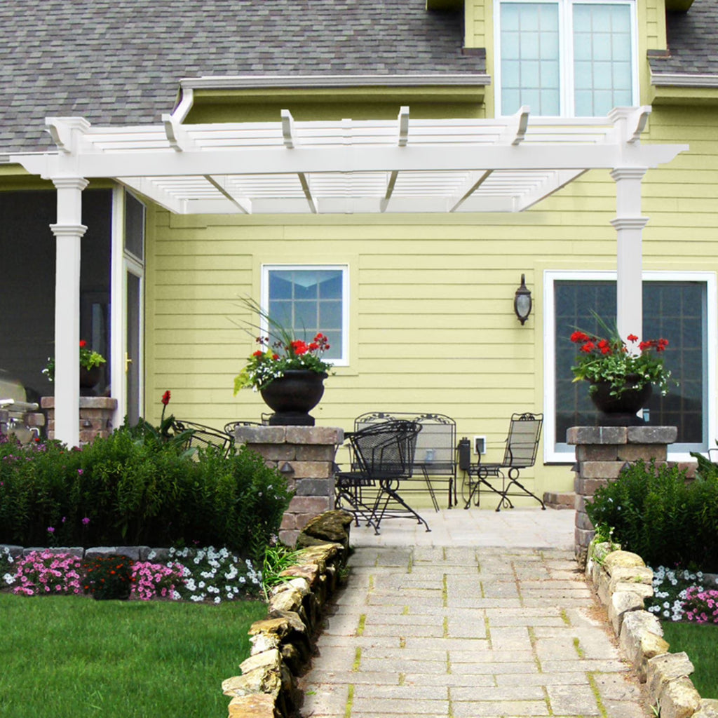 Vita 12' x 12' Freemont White Vinyl Pergola, VA42044