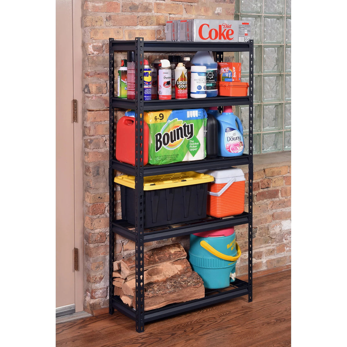 Muscle Rack 30"W x 12"D x 60"H 5-Tier Steel Shelving; 500 lb. Capacity per Shelf; Black