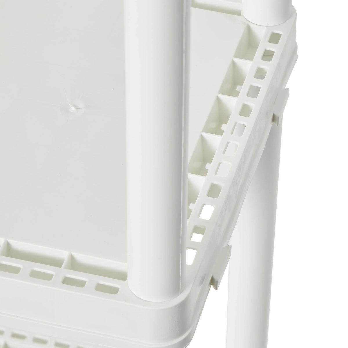 Gracious Living 4 Shelf Fixed Height Solid Light Duty Resin Storage Unit 24 x 12 x 48", White (4 Pack)