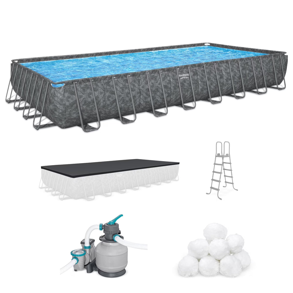 Piscine hors-sol rectangulaire Bestway APX 365 de 31 pi 4 po x 16 pi x 52 po