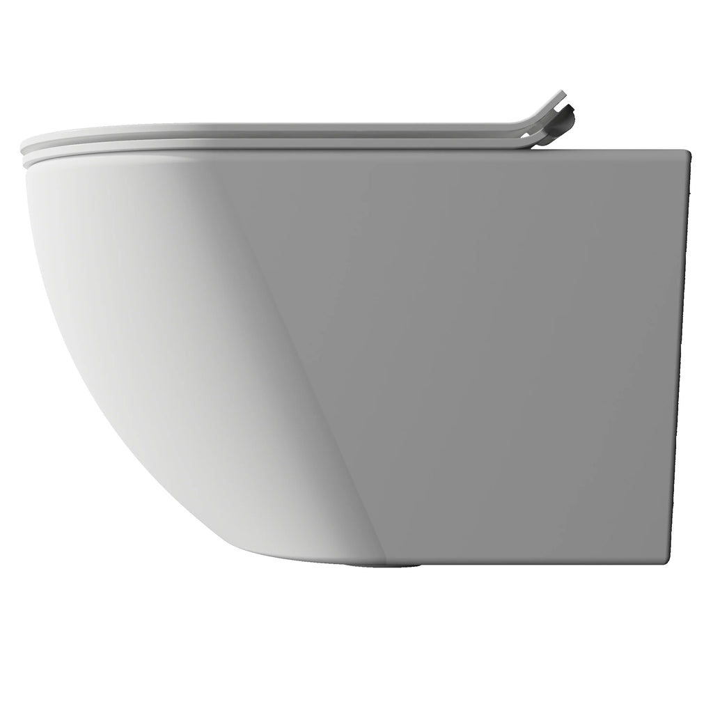 MEJE#MJ-2003R, Rimless Toilet Ceramic Nano Coating Hanging Toilet Wall Hung Toilet Bowl 21.65 x 14.17 x 14.96 inches Glossy Finish