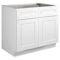 Design House Brookings Assembled Shaker Style Base Kitchen Cabinet (36" x 34.5" x 24"), Sherwin Williams White
