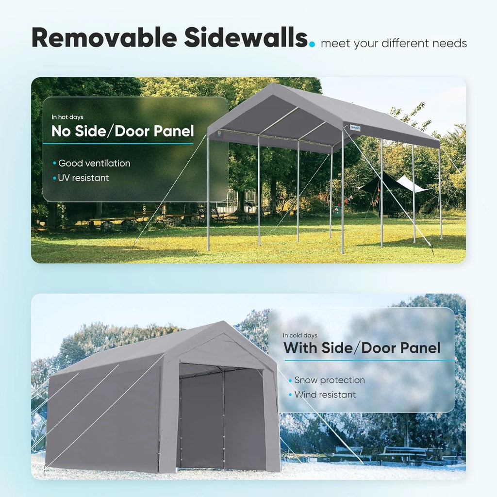 Advance Outdoor 10 x 20 x 95-11 White Heavy Duty Carport