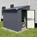 VEIKOUS Outdoor 8' x 4' Storage Lean-to Shed 8' x 4' w/Lockable Sliding Door and Vents for Backyard, Patio & Lawn, Grey