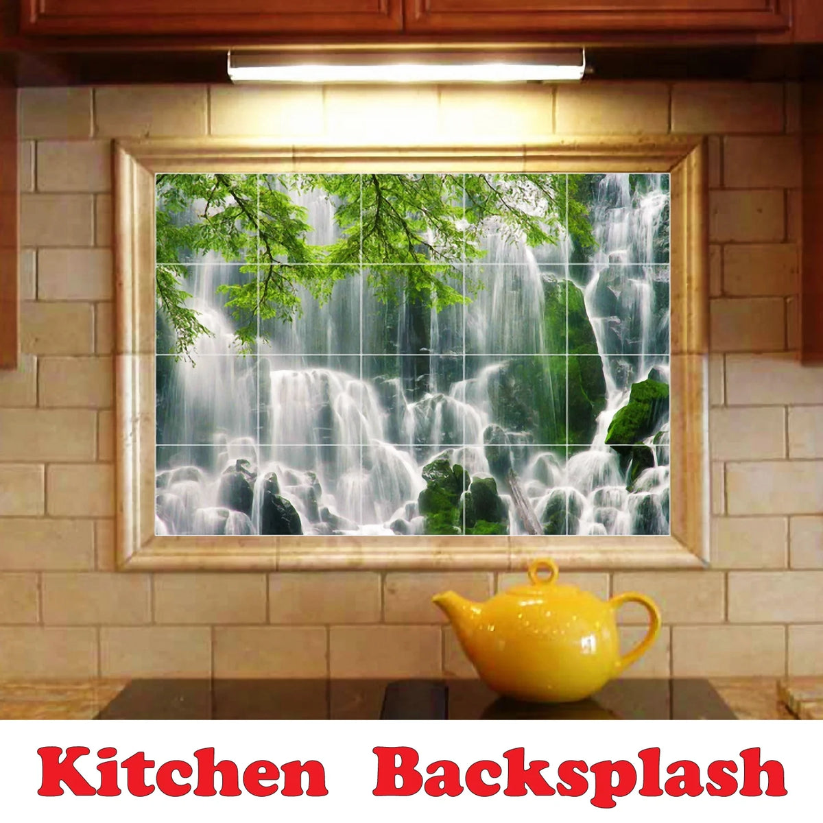 Ceramic Tile Mural-Albert Bierstadt Waterfront Painting 17. 17" w x 12.75" h using (12) 4.25 x 4.25 ceramic tiles