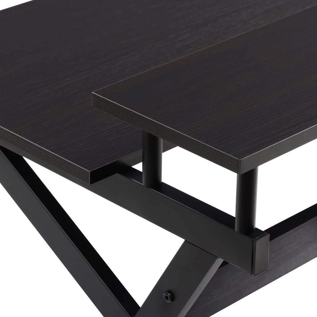 FITUEYES 39.4" x 21.9" x 33.1" Metal Portable Computer Desk, Black