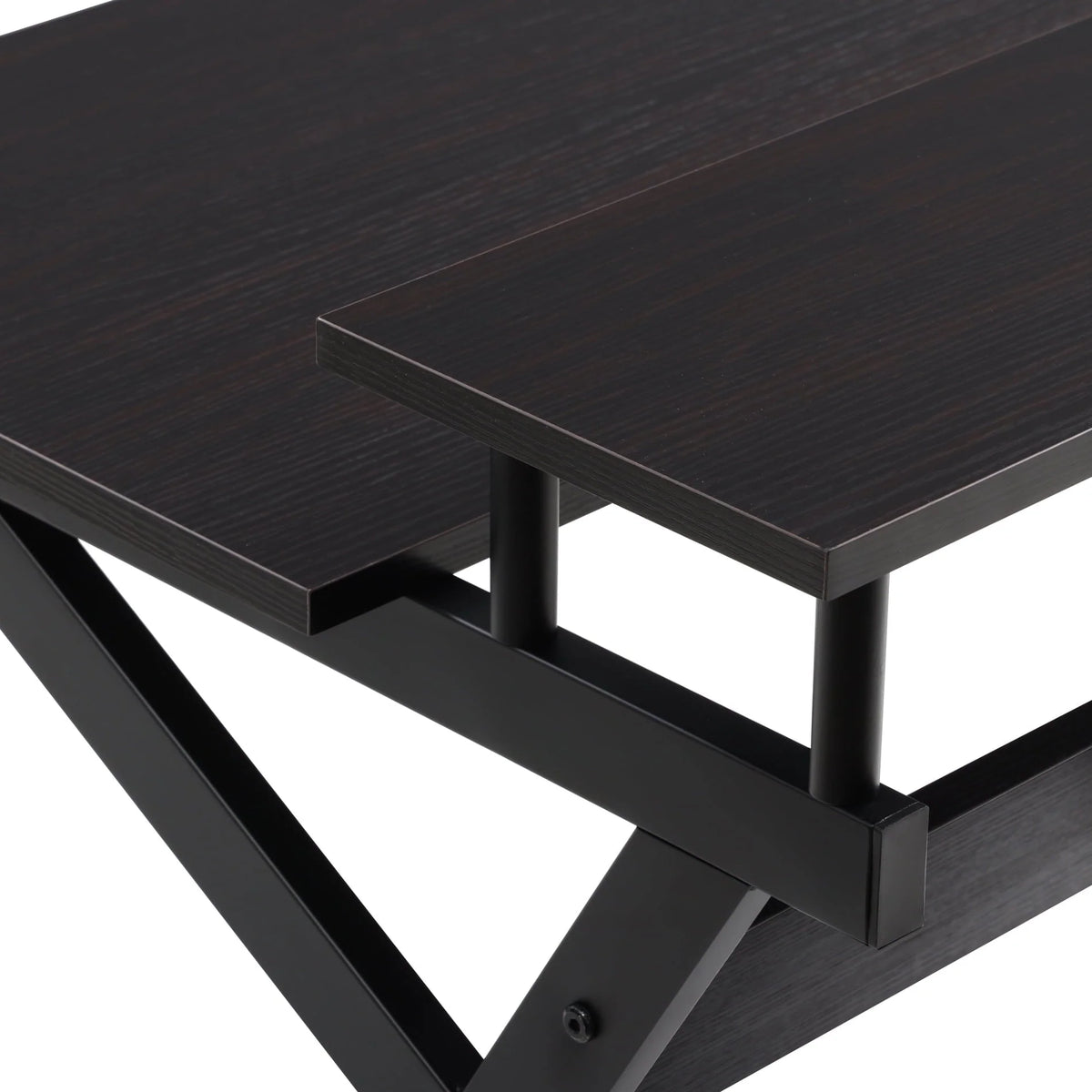 FITUEYES 39.4" x 21.9" x 33.1" Metal Portable Computer Desk, Black