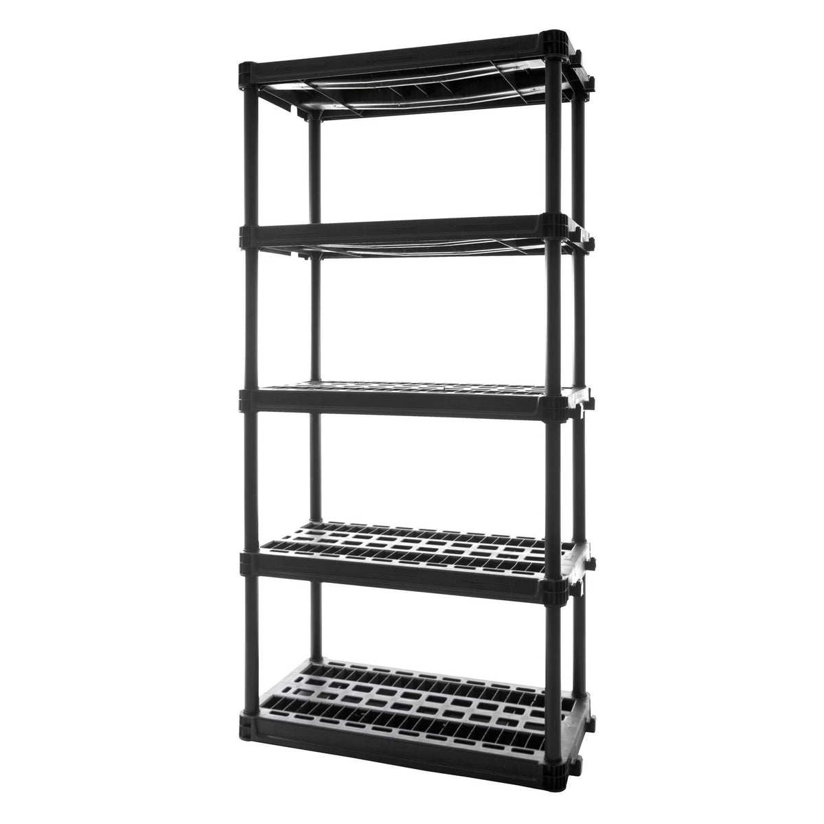 Plano 5-Shelf Heavy Duty Plastic Storage Shelves, 73 x 36 x 18, 750lb Capacity