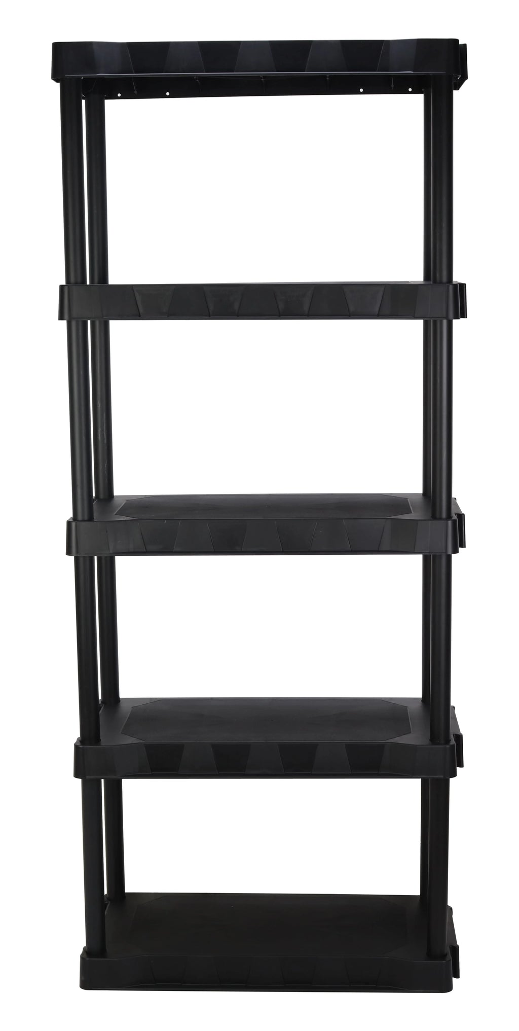 Hyper Tough Plastic 5-Tier Storage Shelf Unit 68.8"H x 30"W x 13.88"D, 350lb Total Capacity, Black