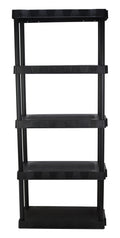 Hyper Tough Plastic 5-Tier Storage Shelf Unit 68.8"H x 30"W x 13.88"D, 350lb Total Capacity, Black