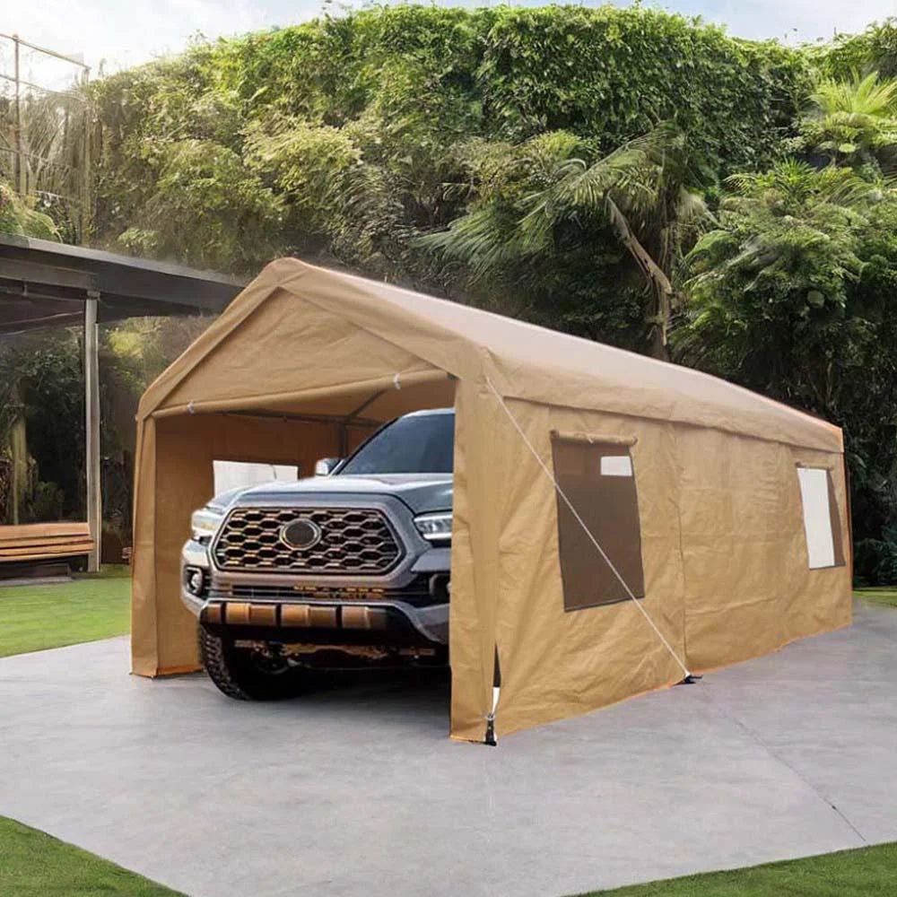Garages portables et abris Sesslife 12' x 20' x 9,83' - Carports gris